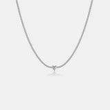 a diamond necklace on a white background