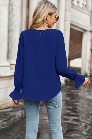 Inner Peace Long Flounce Sleeve Blouse - MXSTUDIO.COM