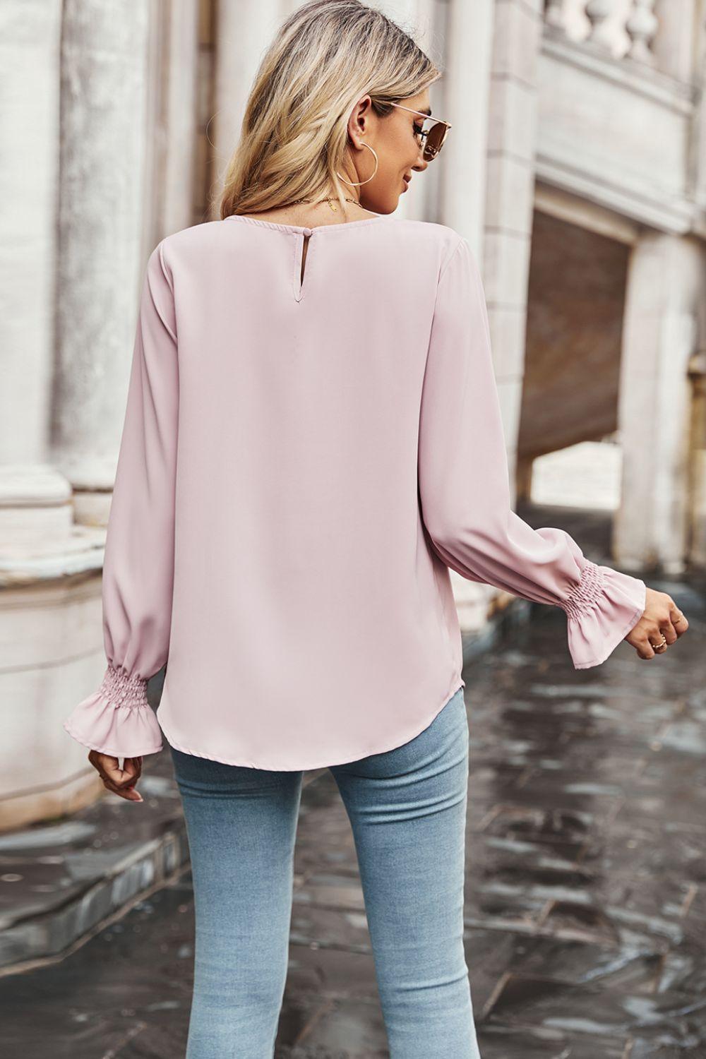 Inner Peace Long Flounce Sleeve Blouse - MXSTUDIO.COM