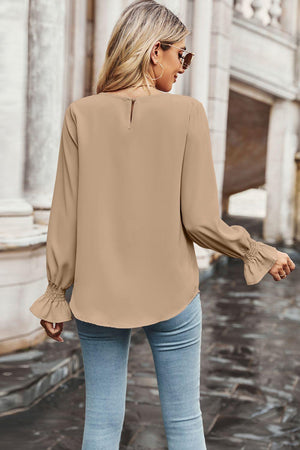 Inner Peace Long Flounce Sleeve Blouse - MXSTUDIO.COM