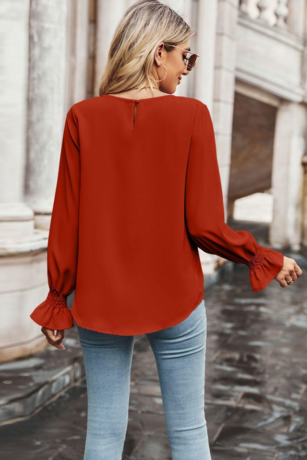 Inner Peace Long Flounce Sleeve Blouse - MXSTUDIO.COM