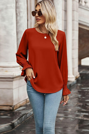 Inner Peace Long Flounce Sleeve Blouse - MXSTUDIO.COM