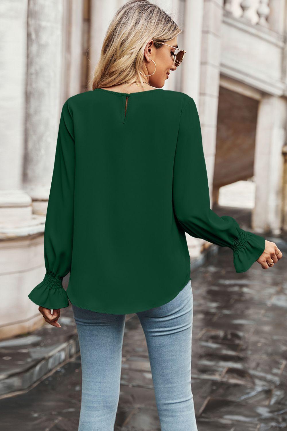 Inner Peace Long Flounce Sleeve Blouse - MXSTUDIO.COM