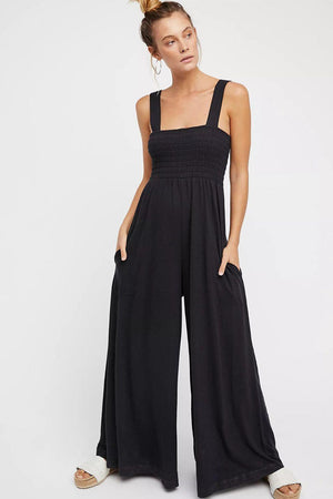 Inner Piece Smocked Wide Leg Jumpsuit - MXSTUDIO.COM