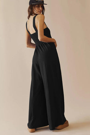 Inner Piece Smocked Wide Leg Jumpsuit - MXSTUDIO.COM