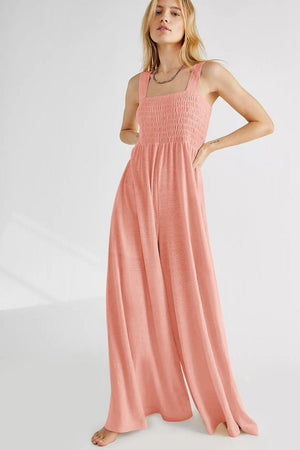 Inner Piece Smocked Wide Leg Jumpsuit - MXSTUDIO.COM