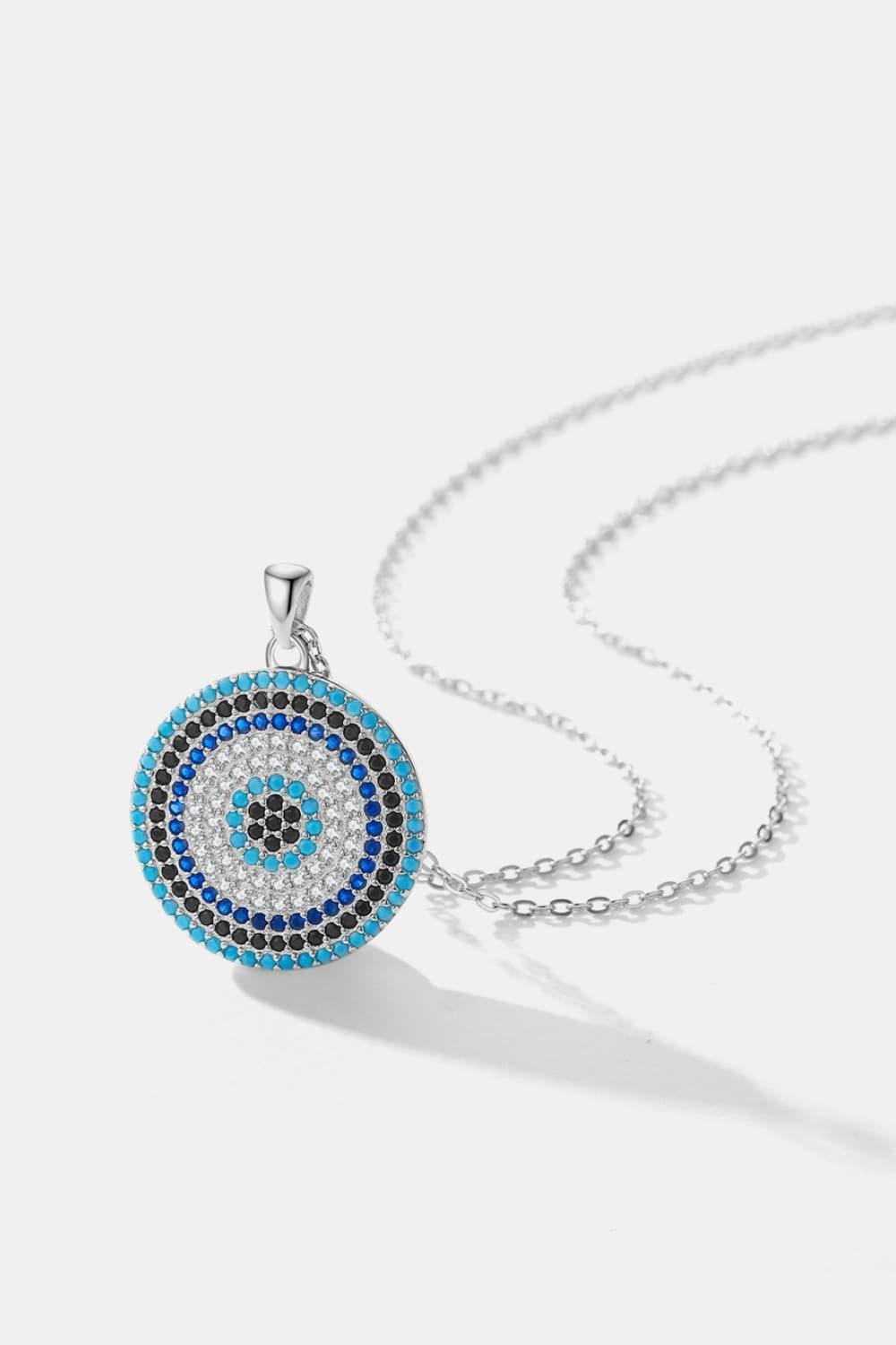 Innovative Round Artificial Turquoise Pendant Necklace - MXSTUDIO.COM