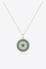 Innovative Round Artificial Turquoise Pendant Necklace - MXSTUDIO.COM