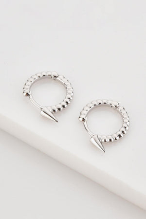 Inspire Happiness Ribbed Sterling Silver Huggie Earrings - MXSTUDIO.COM