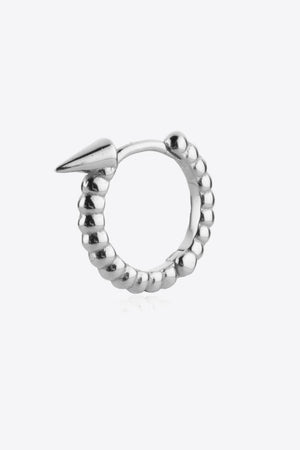 Inspire Happiness Ribbed Sterling Silver Huggie Earrings - MXSTUDIO.COM