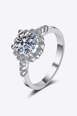 Inspire Me Zircon Accents 1 Carat Moissanite Halo Ring - MXSTUDIO.COM