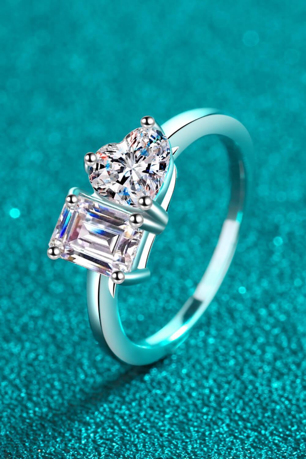 Instill Happiness Sterling Silver 2 Carat Moissanite Ring - MXSTUDIO.COM