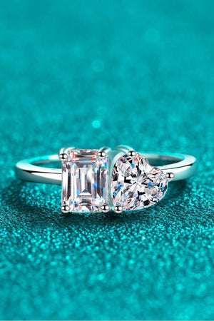 Instill Happiness Sterling Silver 2 Carat Moissanite Ring - MXSTUDIO.COM