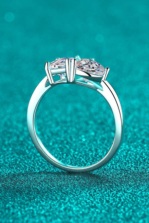 Instill Happiness Sterling Silver 2 Carat Moissanite Ring - MXSTUDIO.COM