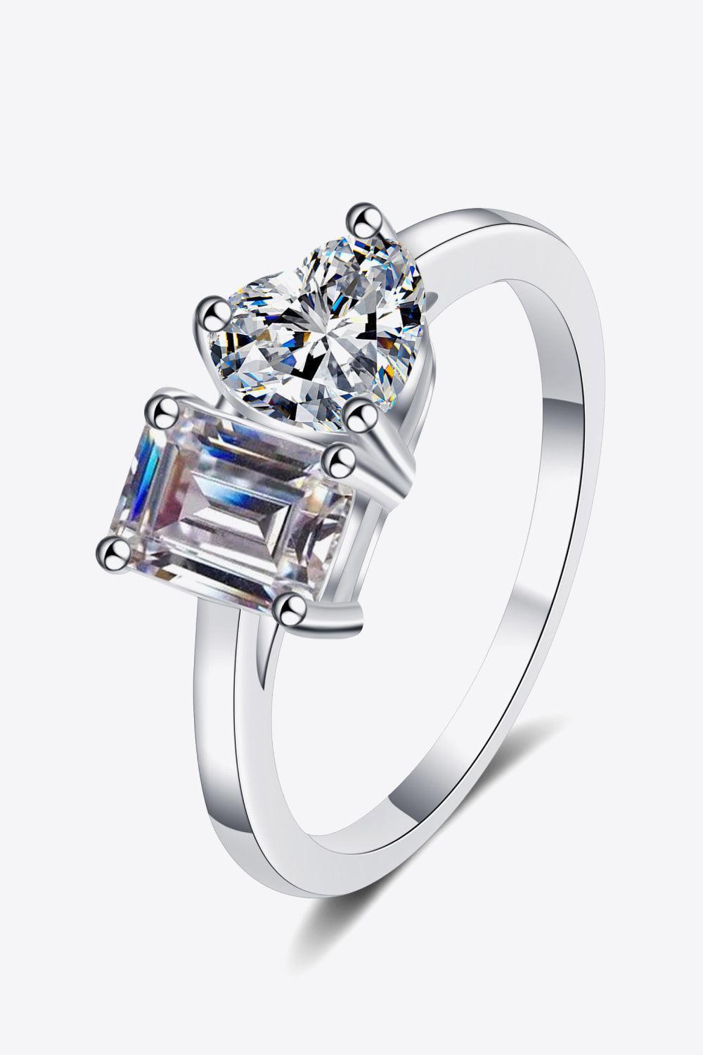 Instill Happiness Sterling Silver 2 Carat Moissanite Ring - MXSTUDIO.COM