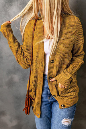 Instinctively Huggable Pocketed Button Down Cardigan - MXSTUDIO.COM