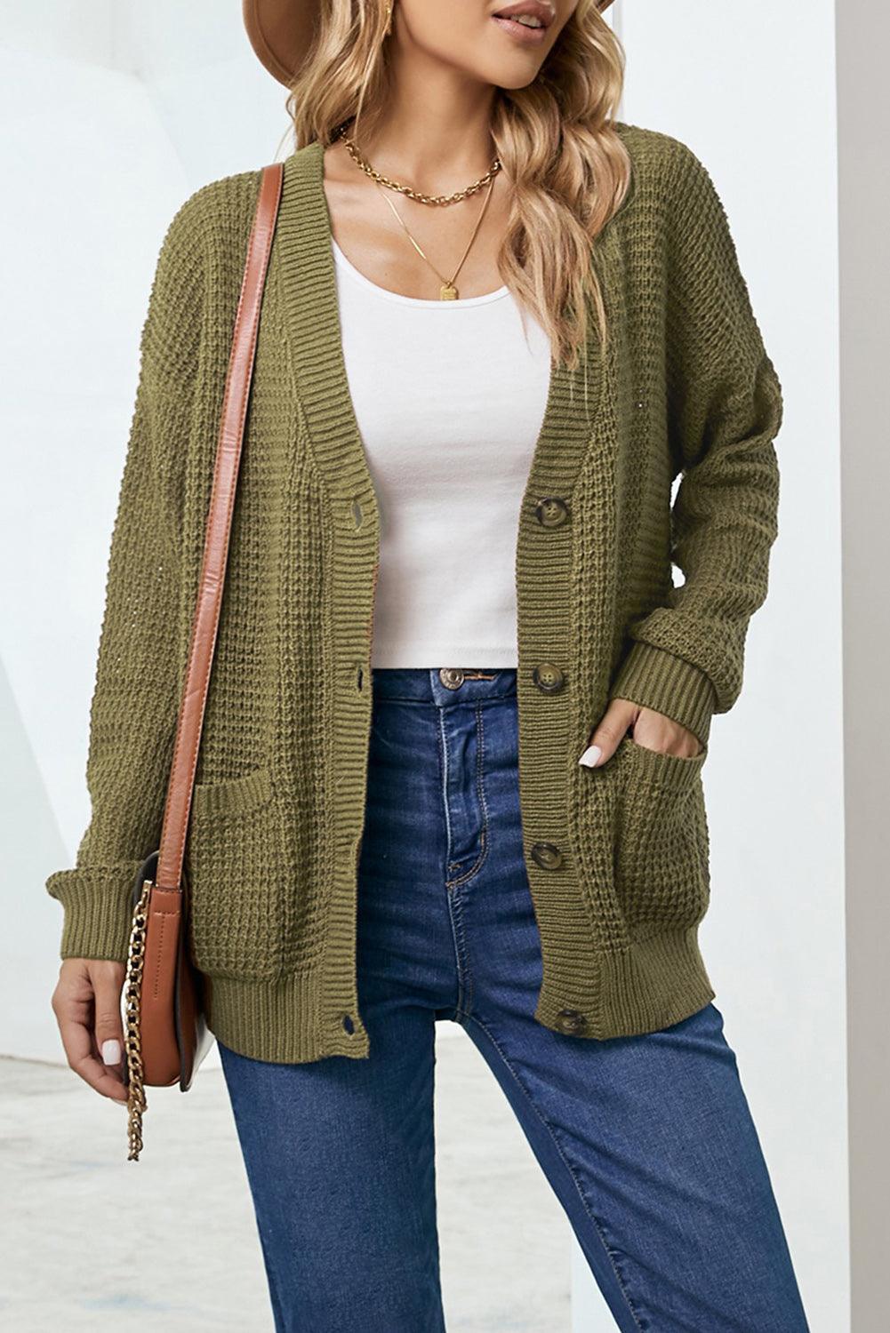 Instinctively Huggable Pocketed Button Down Cardigan - MXSTUDIO.COM