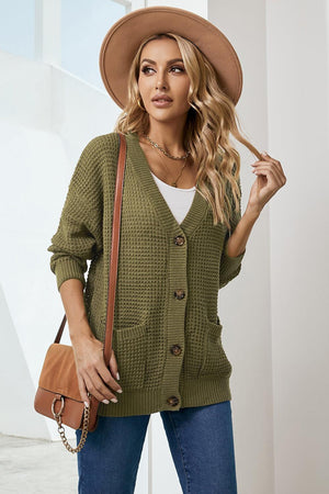 Instinctively Huggable Pocketed Button Down Cardigan - MXSTUDIO.COM