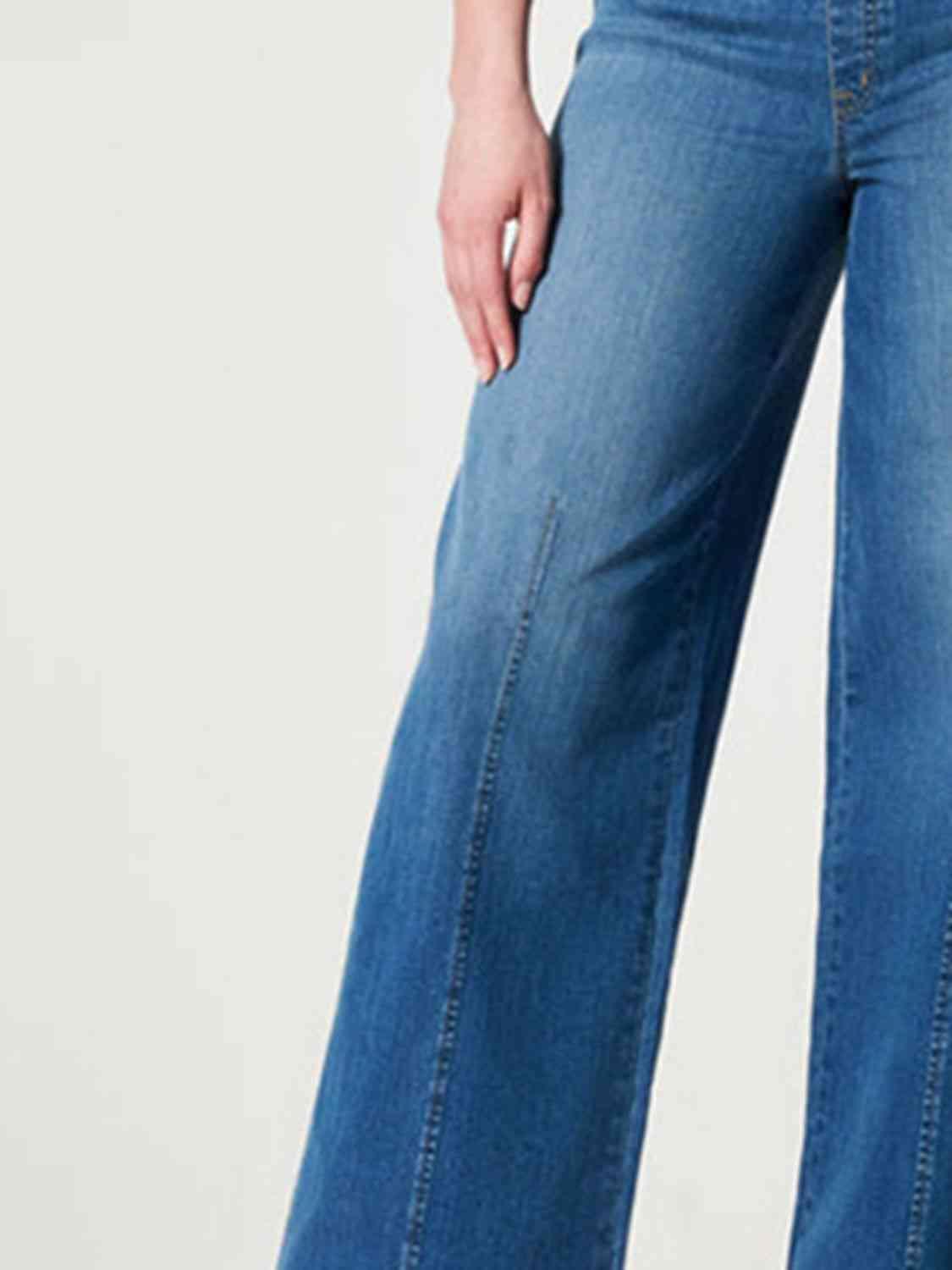 Interesting Choice Mid Rise Wide Leg Jeans - MXSTUDIO.COM