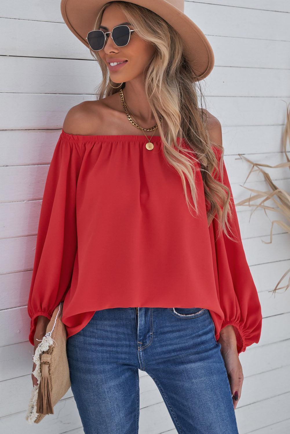 Interesting Off-Shoulder Blouse - MXSTUDIO.COM