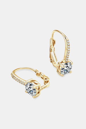 Interesting Sterling Silver 2 Carat Moissanite Earrings - MXSTUDIO.COM