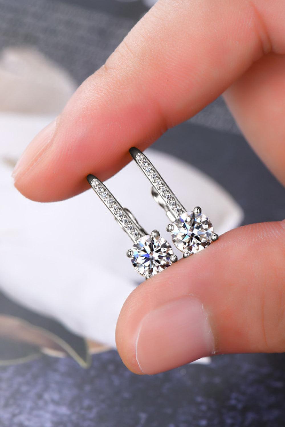 Interesting Sterling Silver 2 Carat Moissanite Earrings - MXSTUDIO.COM