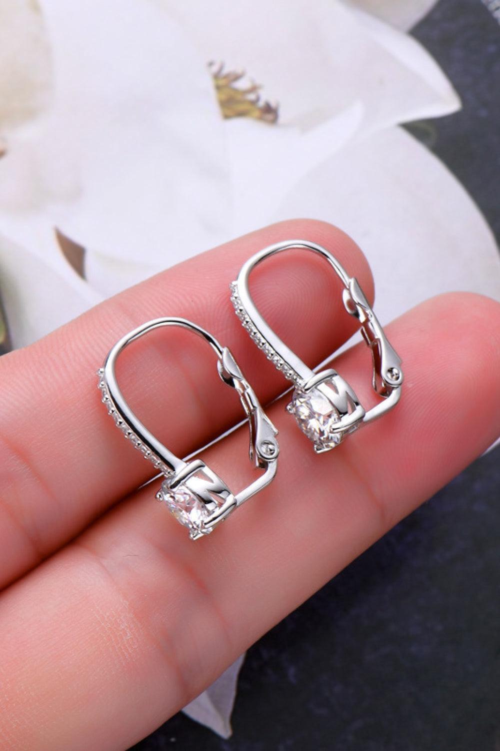 Interesting Sterling Silver 2 Carat Moissanite Earrings - MXSTUDIO.COM