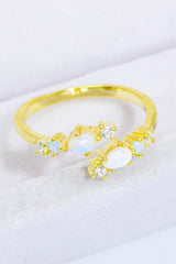 Interesting Zircon Accent Open Moonstone Ring - MXSTUDIO.COM