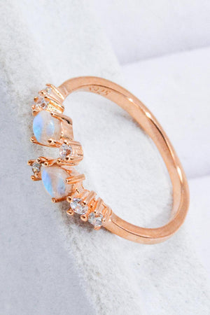 Interesting Zircon Accent Open Moonstone Ring - MXSTUDIO.COM