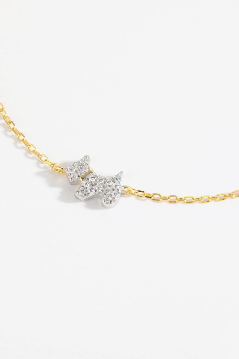 Intricate Puppy Zircon Gold Plated Bracelet - MXSTUDIO.COM