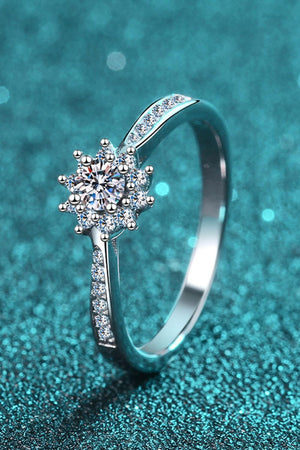 Intricate Snowflake Sterling Silver Moissanite Ring - MXSTUDIO.COM