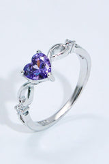 Intriguing 925 Sterling Silver Crystal Heart Ring - MXSTUDIO.COM