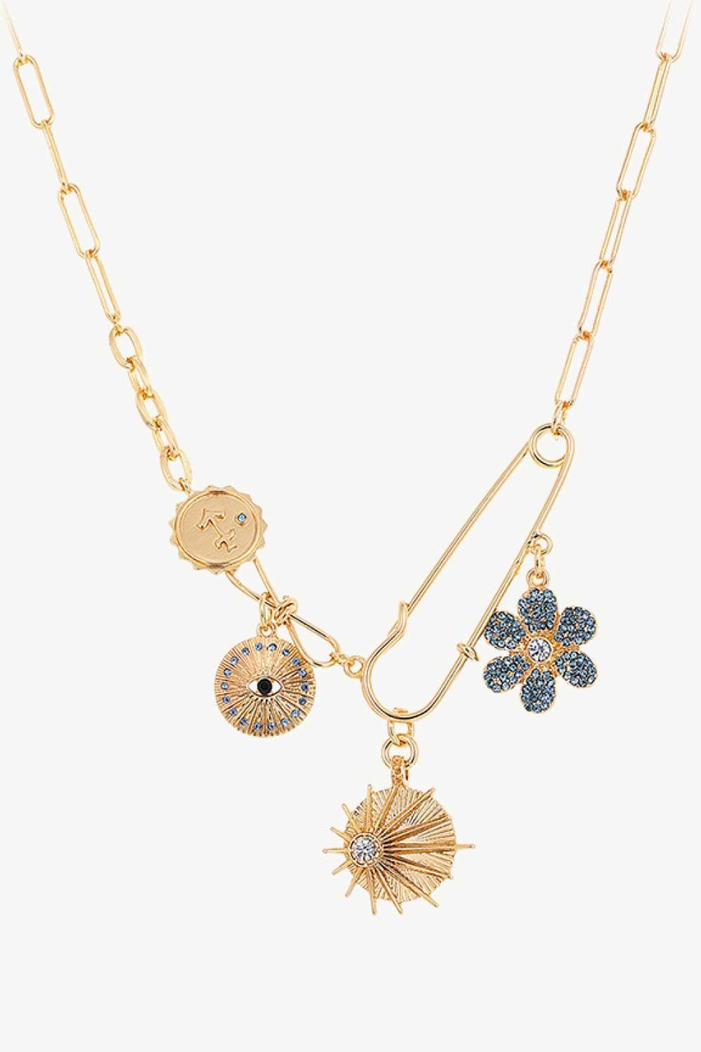 Intriguing Rhinestone Flower Box Chain Necklace - MXSTUDIO.COM