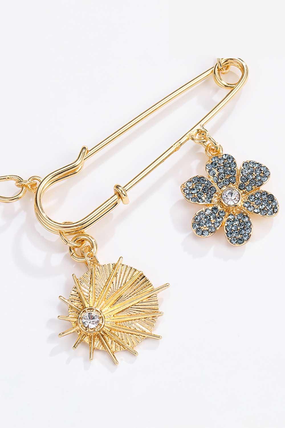 Intriguing Rhinestone Flower Box Chain Necklace - MXSTUDIO.COM