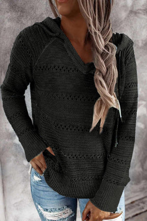 Invigorating Knitted Raglan Sleeve Hoodie - MXSTUDIO.COM