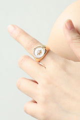 Iridescent Glow White Mother Of Pearl Ring - MXSTUDIO.COM