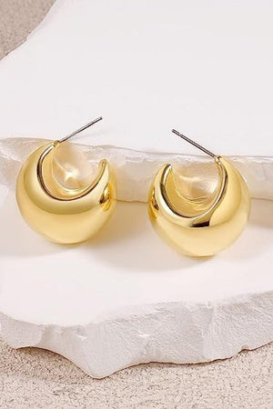 Irresistible C-Shaped Brass Hoop Earrings - MXSTUDIO.COM