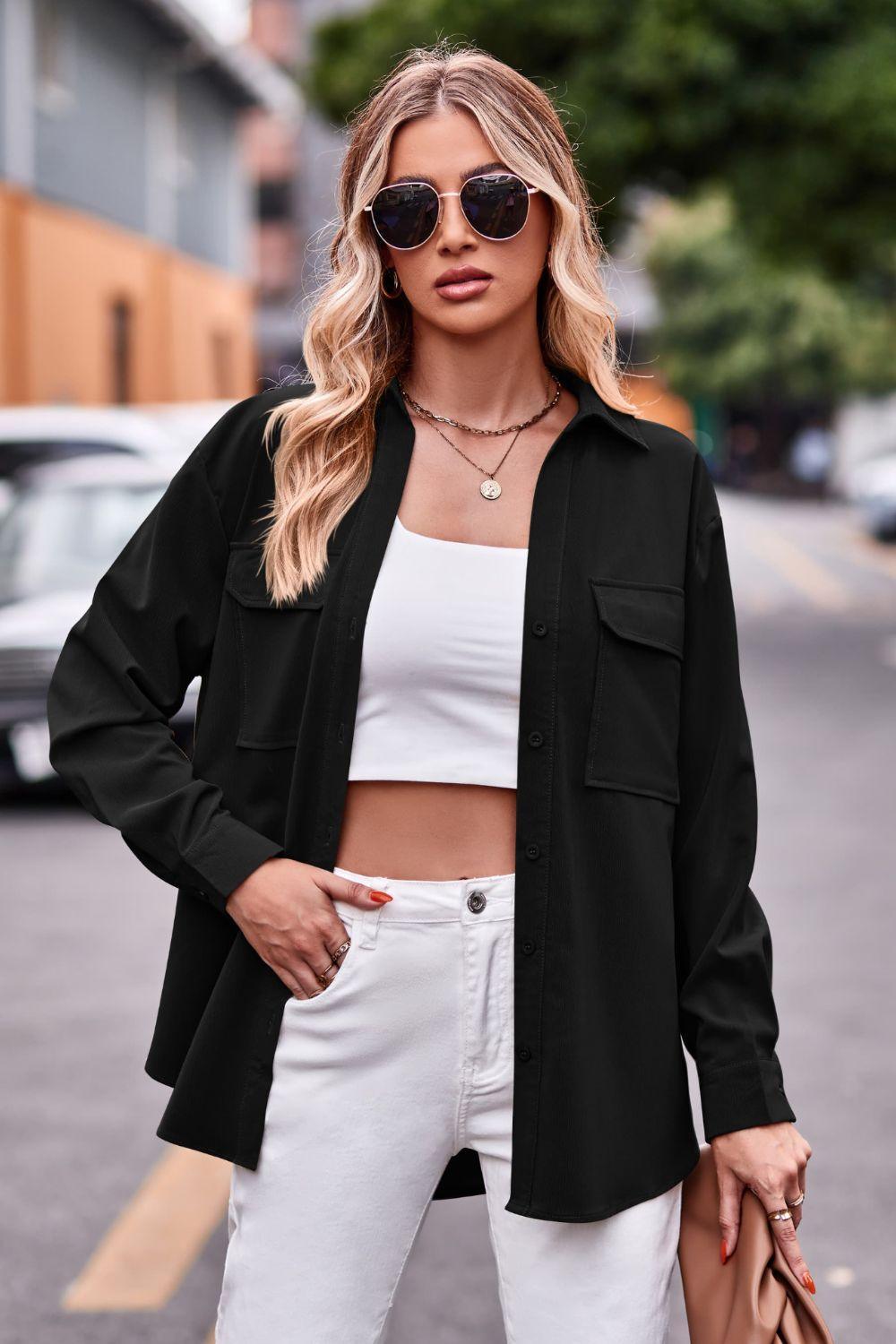 Irresistible Dropped Shoulder Longline Shirt Womens - MXSTUDIO.COM