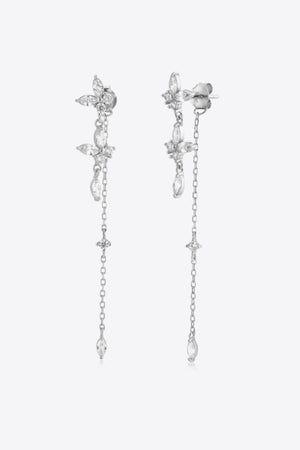 Irresistible Inlaid Zircon Sterling Silver Dangle Earrings - MXSTUDIO.COM