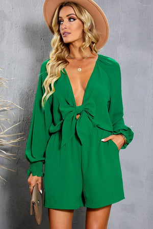 Irresistible Plunging Neckline Romper - MXSTUDIO.COM