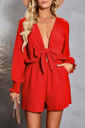 Irresistible Plunging Neckline Romper - MXSTUDIO.COM