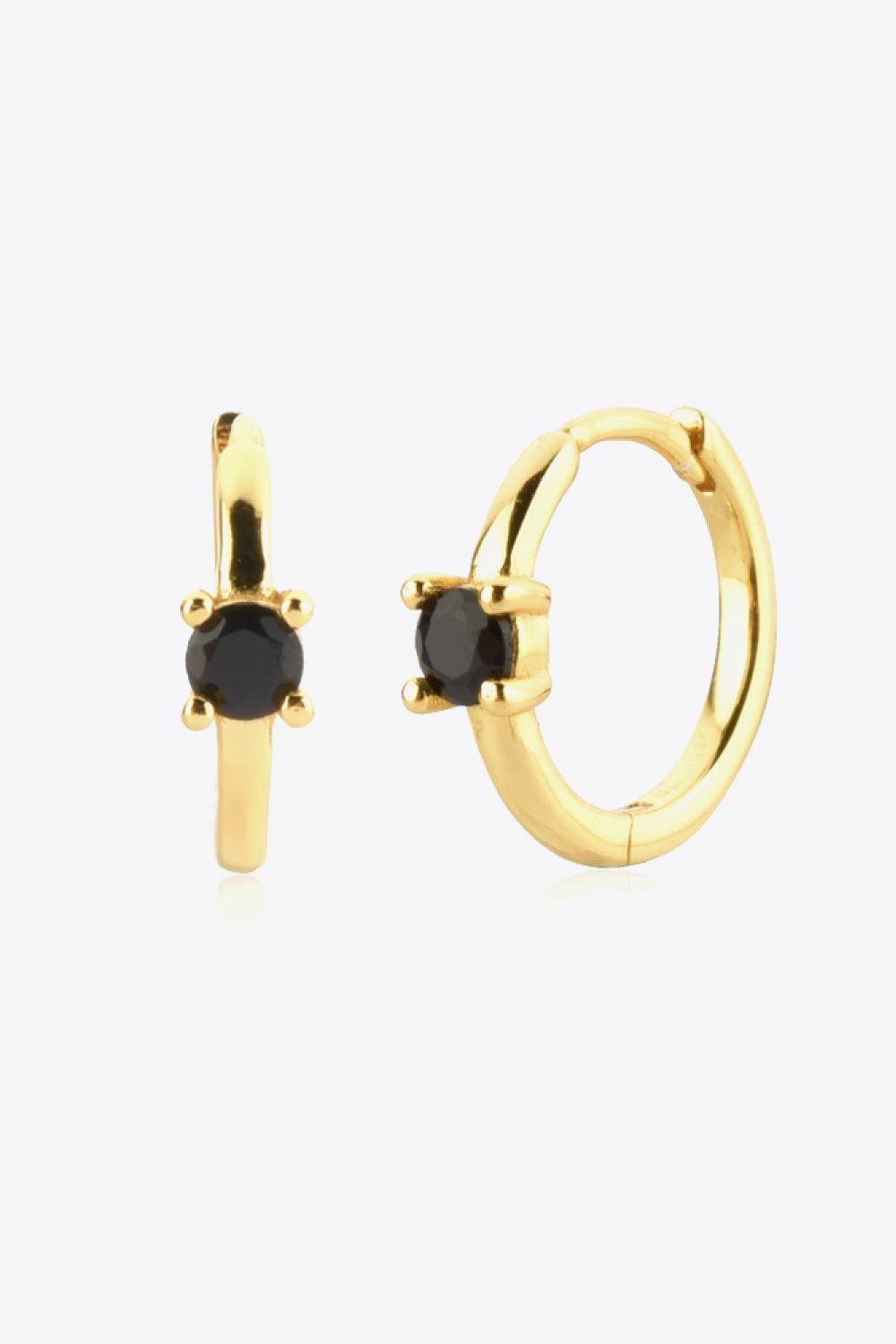 Irresistible Round Zircon Gold Plated Huggie Earrings - MXSTUDIO.COM