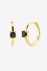 Irresistible Round Zircon Gold Plated Huggie Earrings - MXSTUDIO.COM