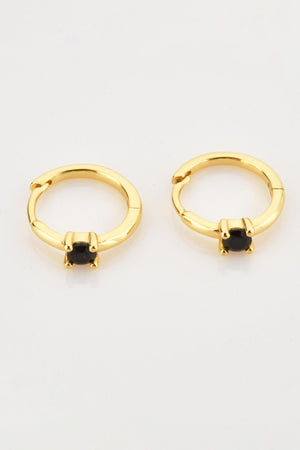 Irresistible Round Zircon Gold Plated Huggie Earrings - MXSTUDIO.COM