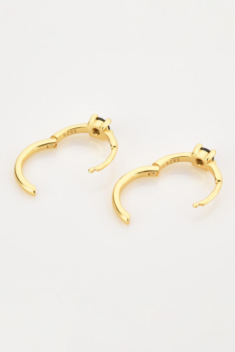 Irresistible Round Zircon Gold Plated Huggie Earrings - MXSTUDIO.COM