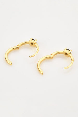 Irresistible Round Zircon Gold Plated Huggie Earrings - MXSTUDIO.COM