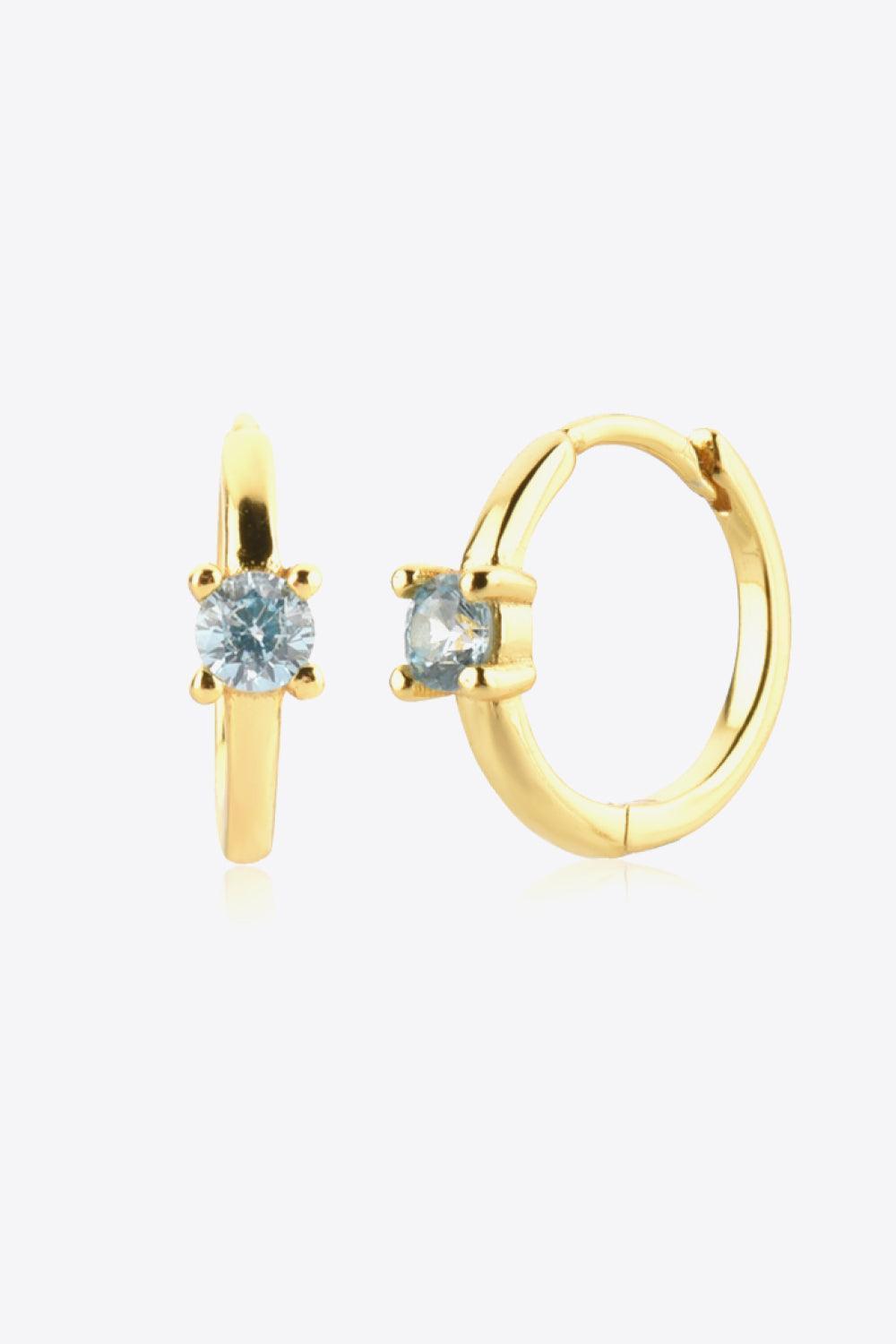 Irresistible Round Zircon Gold Plated Huggie Earrings - MXSTUDIO.COM