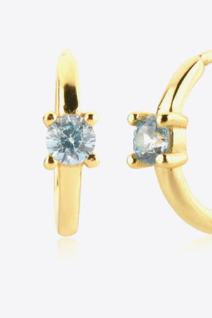 Irresistible Round Zircon Gold Plated Huggie Earrings - MXSTUDIO.COM