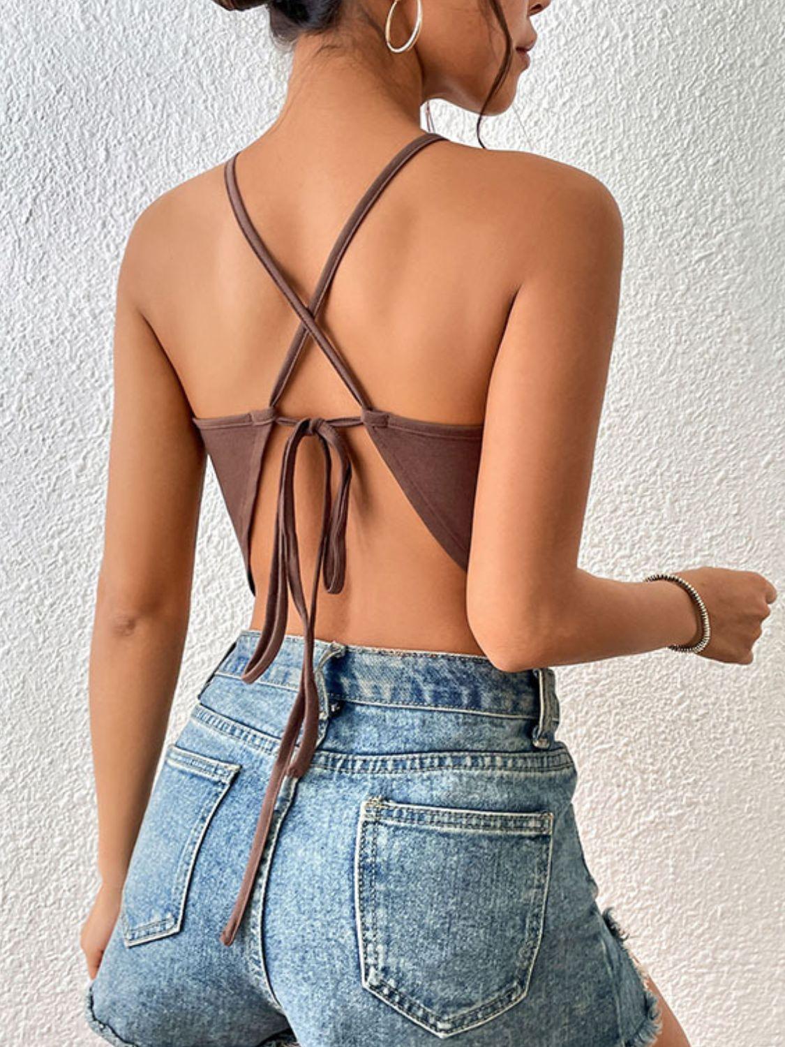 Irresistible Tie Back Crisscross Cropped Top - MXSTUDIO.COM