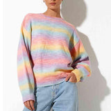 Jazzy Knit Pullover Gradient Sweater-MXSTUDIO.COM